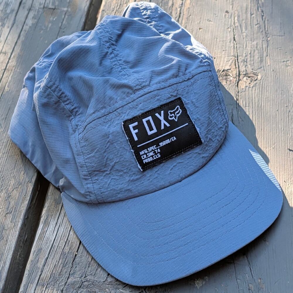 Fox Racing 5-Panel Camper Hat Cap Light Blue Nylon Gorpcore Streetwear OSFA